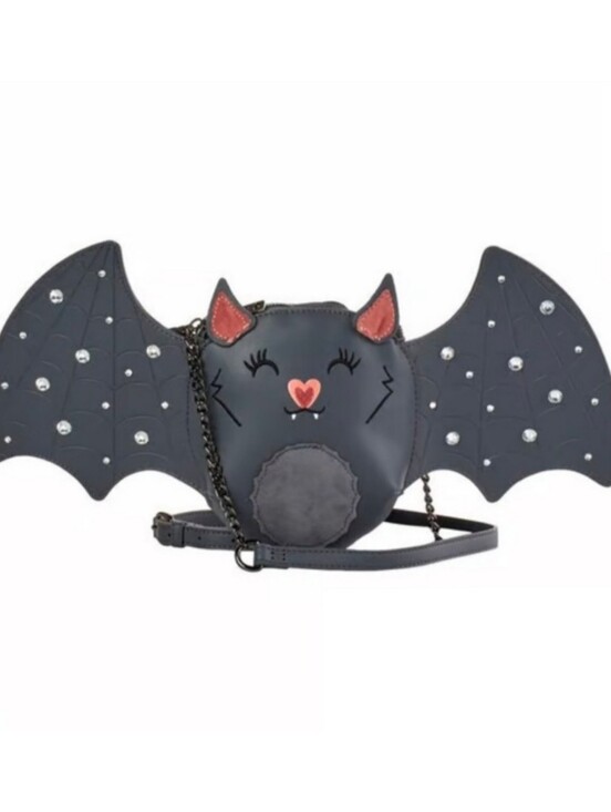 Betsey Johnson Handbags - Betsy Johnson Gray Bat Rhinestone Crossbody Bag Purse